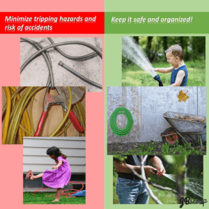 Garden hose holder before and after