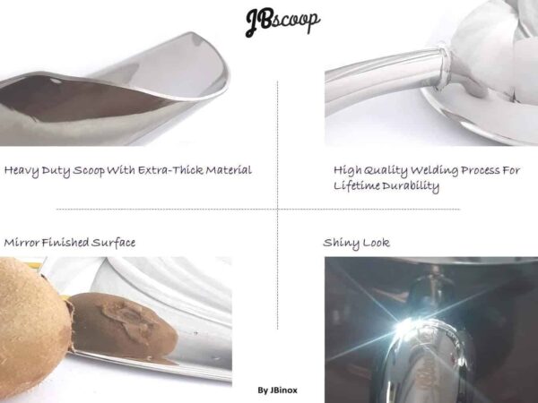 Kitchen ice scoop made of heavy duty stainless steel material