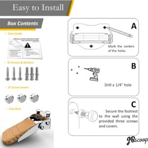 Foldable rustproof shower foot rest made from 304 stainless