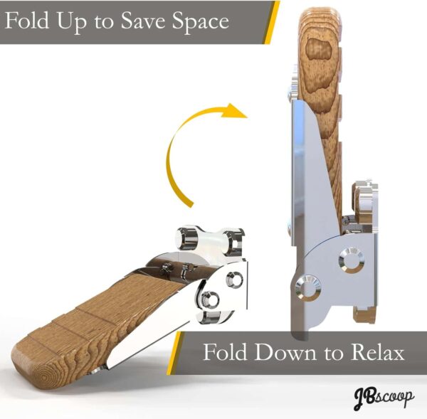 foldable modern teak footrest for spa style bathroom