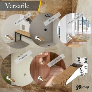 foldable wall mounted shower foot rest teak and steel