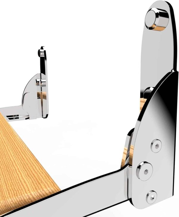Foldable stainless steel teak shower bench