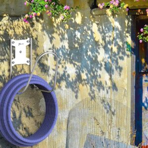 Hose holder wall mount mounted on a wall for outdoor use lare