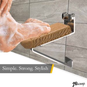 teak wood footrest for shaving in shower