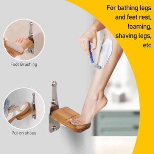 teak foot rest for wall mount in bathroom