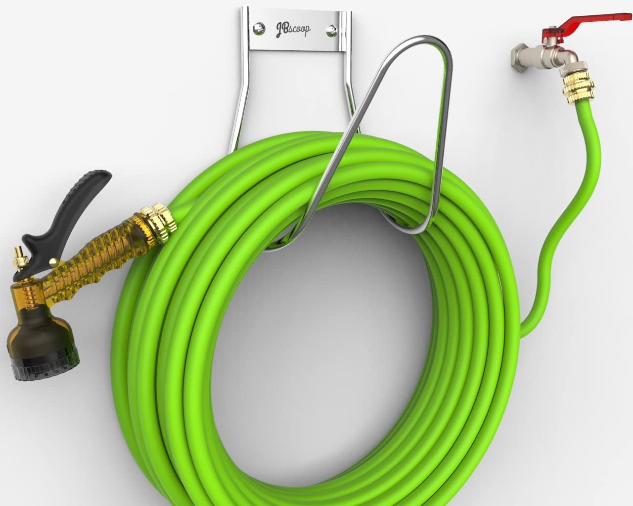 JBscoop Garden Hose Holder Stainless Steel Small Wall Mount Garden Hose Hook, Ideal for Water, Air, Hydraulic Hose, Ropes, Extension Cords Heavy Duty & Rust Proof Large Set of 1 - Image 6