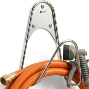 JBscoop Garden Hose Holder Stainless Steel Small Wall Mount Garden Hose Hook, Ideal for Water, Air, Hydraulic Hose, Ropes, Extension Cords Heavy Duty & Rust Proof (1)