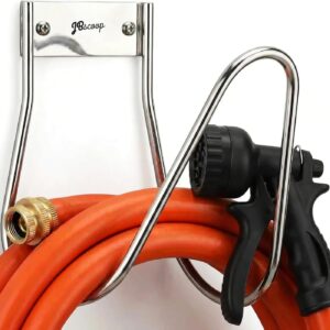 JBscoop Garden Hose Holder Stainless Steel Small Wall Mount Garden Hose Hook, Ideal for Water, Air, Hydraulic Hose, Ropes, Extension Cords Heavy Duty & Rust Proof Large Set of 1